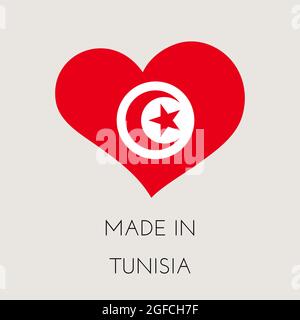 Tunisie drapeau tunisien drapeau coeur' Autocollant