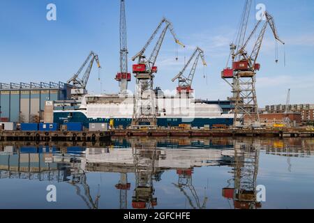 SH Minerva en construction au chantier naval d'Helsinki le 13 juillet 2021. Banque D'Images