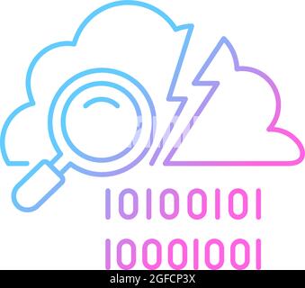 Icône de vecteur linéaire de gradient de détection de violation des données Illustration de Vecteur