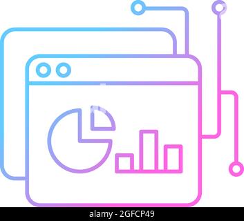 Icône de vecteur linéaire de gradient de la plate-forme Data Intelligence Illustration de Vecteur