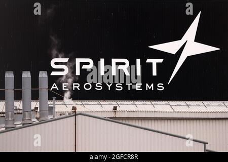 L'usine Spirit Aerosystems, anciennement Short Bombardier, à Belfast, en Irlande du Nord. Banque D'Images