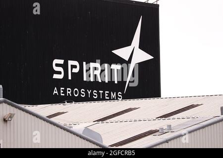 L'usine Spirit Aerosystems, anciennement Short Bombardier, à Belfast, en Irlande du Nord. Banque D'Images