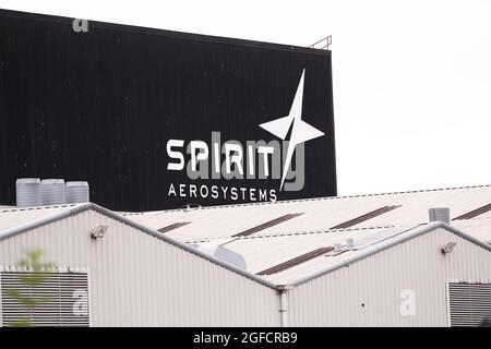 L'usine Spirit Aerosystems, anciennement Short Bombardier, à Belfast, en Irlande du Nord. Banque D'Images