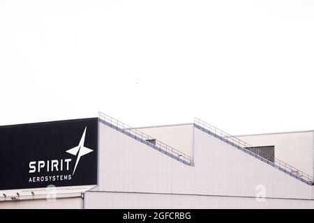 L'usine Spirit Aerosystems, anciennement Short Bombardier, à Belfast, en Irlande du Nord. Banque D'Images