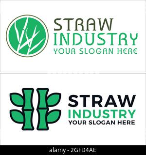 Logo Vector avec vert bambou naturel Illustration de Vecteur