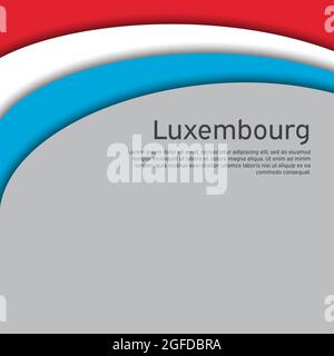 Abstrait agitant le drapeau luxembourgeois. Style de coupe de papier. Fond créatif pour le design de la carte de vacances patriotique. Affiche nationale. Etat luxembourgeois patri Illustration de Vecteur