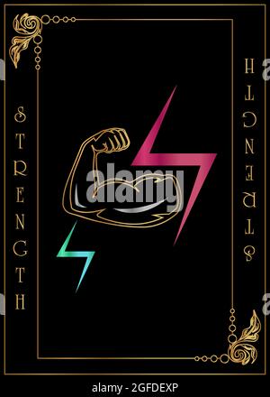 Force de la carte Tarot Illustration de Vecteur