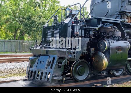 LA NOUVELLE-ORLÉANS, LA, États-Unis - 21 AOÛT 2021 : avant de la locomotive à vapeur Big Boy 4014 pendant son arrêt dans les quartiers nord de la Nouvelle-Orléans Banque D'Images