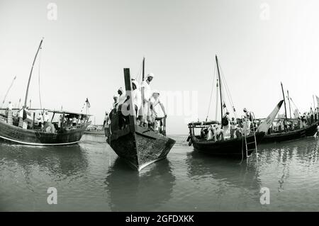 La vie traditionnelle des pêcheurs omanais -OMAN Banque D'Images