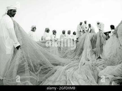 La vie traditionnelle des pêcheurs omanais -OMAN Banque D'Images