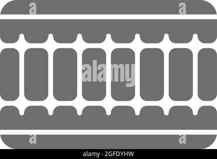 Matelas orthopédique en mousse à mémoire de forme, icône grise. Isolé sur fond blanc Illustration de Vecteur
