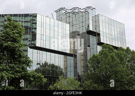 Bureaux en verre miroir construits pour Prudential Insurance en 1981 au 250 Euston Road à Londres Banque D'Images