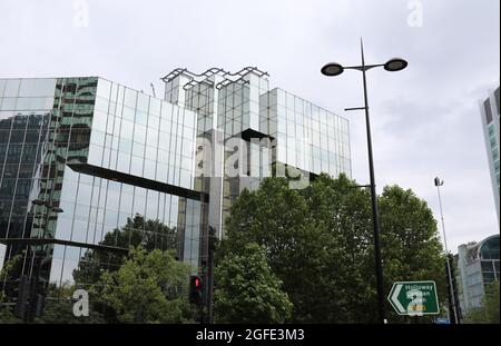 Bureaux en verre miroir construits pour Prudential Insurance en 1981 au 250 Euston Road à Londres Banque D'Images