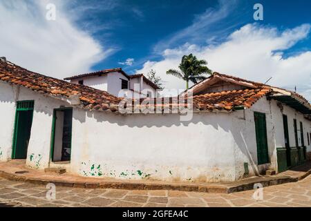 Vieilles maisons coloniales dans le village de Barichara, Colombie Banque D'Images