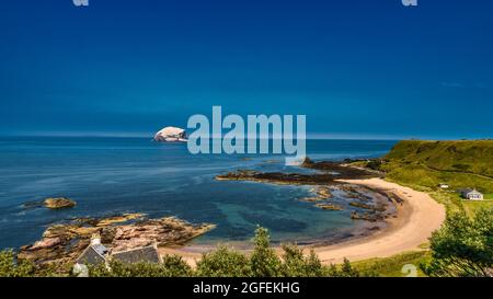 Canty Bay & Bass Rock, côte est du Lothian, Écosse Banque D'Images