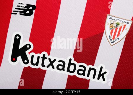 Gros plan du kit Athletic Bilbao 2020/21. Banque D'Images