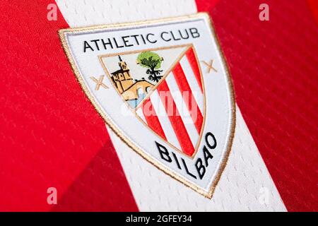 Gros plan du kit Athletic Bilbao 2020/21. Banque D'Images