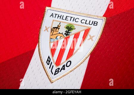 Gros plan du kit Athletic Bilbao 2020/21. Banque D'Images