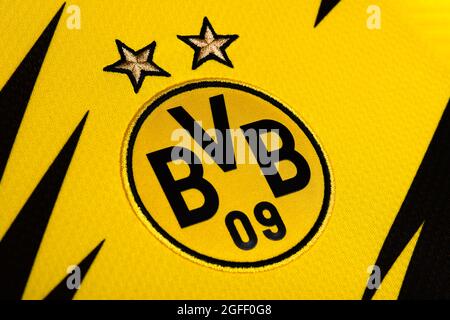 Gros plan du kit Borrusia Dortmund 2020/21. Banque D'Images