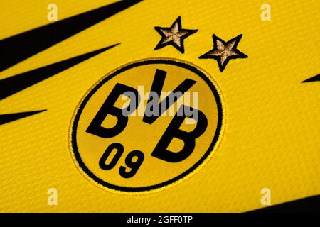 Gros plan du kit Borrusia Dortmund 2020/21. Banque D'Images