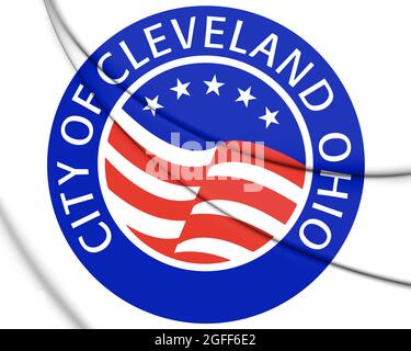 3D Seal of Cleveland (État de l'Ohio), États-Unis. Illustration 3D. Banque D'Images