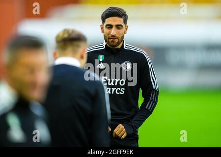 BORAS, SUÈDE - AOÛT 25 : Alireza Jahanbakhsh lors de la session de formation préalable au match de la Ligue des conférences de l'UEFA de Feyenoord à l'arène de Boras le 25 août 2021 à Boras, Suède (photo de Yannick Verhoeven/Orange Pictures) Banque D'Images