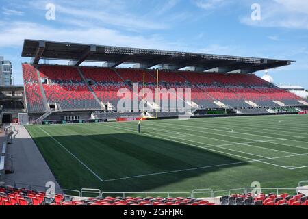 Stade vide de la TD place à Ottawa montrant les peuplements du côté Nord devant être démoli comme jugé obsolète Banque D'Images