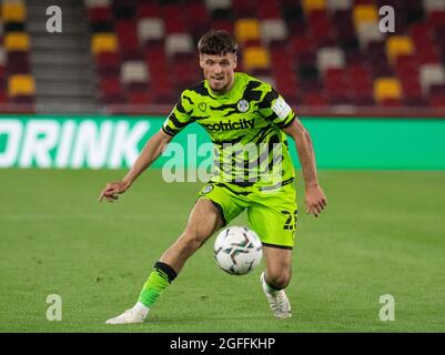 Brentford, Royaume-Uni. 24 août 2021. Green de la forêt Josh Marche pendant le match de la Carabao Cup entre Brentford et Forest Green Rovers au stade communautaire de Brentford, Brentford, Angleterre, le 24 août 2021. Photo par Andrew Aleksiejczuk/Prime Media Images. Crédit : Prime Media Images/Alamy Live News Banque D'Images