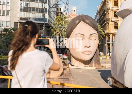 Valence, Espagne - août 2021: Retour de Las Fallas en 2021 après la pandémie du coronavirus COVID-19, festival le plus important à Valence. Tak. Tourisme Banque D'Images