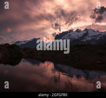 Skies spectaculaires au glacier d'Aletsch, Suisse Banque D'Images