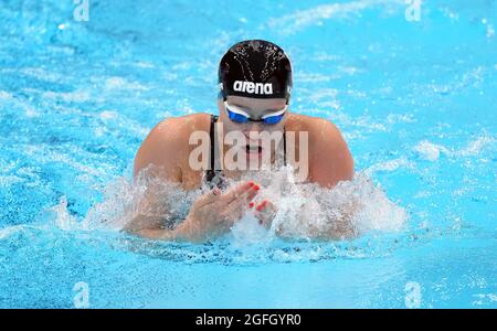 Lisa Kruger des pays-Bas pendant la course BreastStroke SB9 de 100m féminin chauffe pendant la natation au Centre aquatique de Tokyo le deuxième jour des Jeux paralympiques de Tokyo en 2020 au Japon. Date de la photo: Jeudi 26 août 2021. Banque D'Images