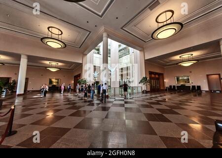 Hall du Centre de conférence, Salt Lake City, capitale et la ville la plus peuplée de l'état de l'Utah, USA Banque D'Images
