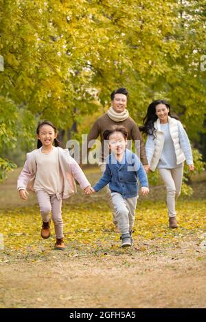 Bonne famille en bois Banque D'Images