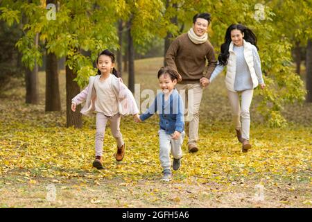 Bonne famille en bois Banque D'Images