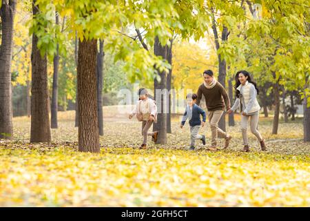 Bonne famille en bois Banque D'Images