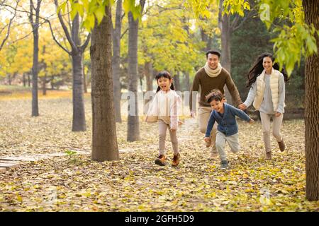 Bonne famille en bois Banque D'Images