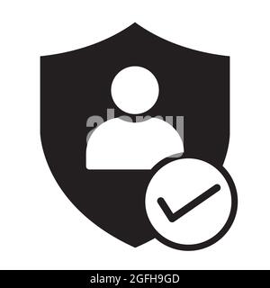 Vecteur d'icône de protection de l'utilisateur pour la conception graphique, le logo, le site Web, les médias sociaux, l'application mobile, Illustration de l'interface utilisateur Banque D'Images