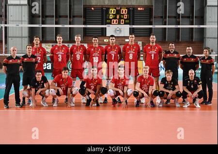 Grana Padano Arena, Mantova, Italie, 25 août 2021, Belgique pendant le match amical 2021 - Italie contre Belgique - Volleyball Test Match Banque D'Images