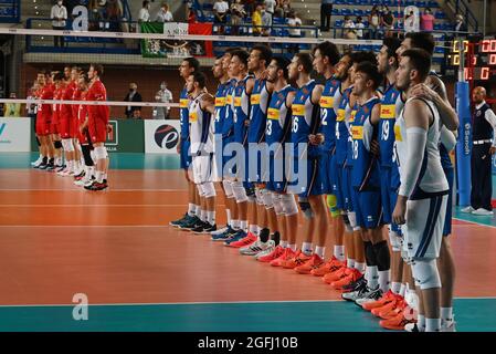 Grana Padano Arena, Mantova, Italie, 25 août 2021, Italie et Belgique pendant le match amical 2021 - Italie contre Belgique - Volleyball Test Match Banque D'Images