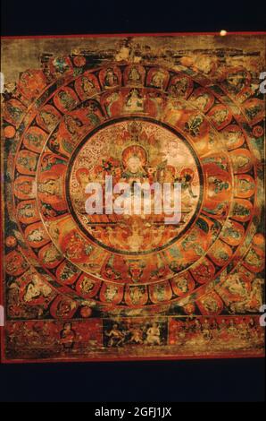 Népal: Chandra Mandala vers. 1425 Aperçu de l'A.D., sur le coton. Banque D'Images