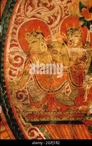 Népal: Chandra Mandala circa.1425 A.D. Left Consort. Sur le coton. Banque D'Images