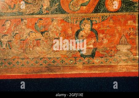 Népal: Chandra Mandala circa.1425 A.D. Vajracharya. Sur le coton. Banque D'Images