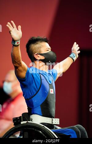 Tokyo, Japon. 26 août 2021. Hiroshi Miura (JPN) Powerlifting : finale hommes -49kg au Forum International de Tokyo pendant les Jeux Paralympiques de Tokyo 2020 à Tokyo, Japon . Credit: SportsPressJP/AFLO/Alay Live News Banque D'Images