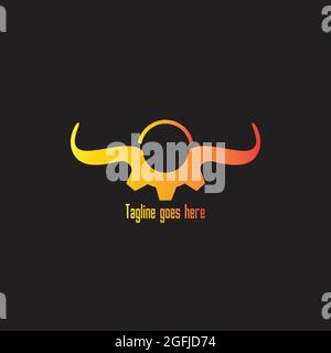 bull et gear combinaison simple logo design exclusif inspiration Illustration de Vecteur