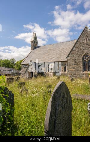 Église St John’s Yard du village église Llanystumdwy Gwynedd Nord-Galles. Banque D'Images