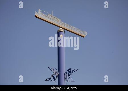 Port d'Ellesmere, le centre commercial Port Arcades panneau de bateau canal Banque D'Images