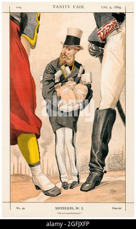 Jacques Joseph Tissot, (James Tissot), Roi Léopold II de Belgique, (1835-1909), Vanity Fair, Royalty, caricature, 1869 Banque D'Images