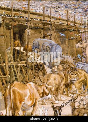 Arche de Noé, les animaux entrent dans l'Arche, peinture de Jacques Joseph Tissot, (James Tissot), 1896-1902 Banque D'Images