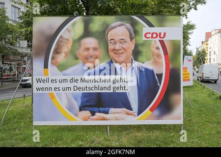 Armin Laschet, CDU-Wahlplakat, Bundestag 2021, Berlin, Allemagne Banque D'Images