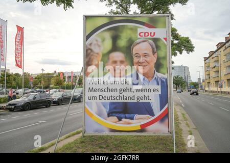 Armin Laschet, CDU-Wahlplakat, Bundestag 2021, Berlin, Allemagne Banque D'Images